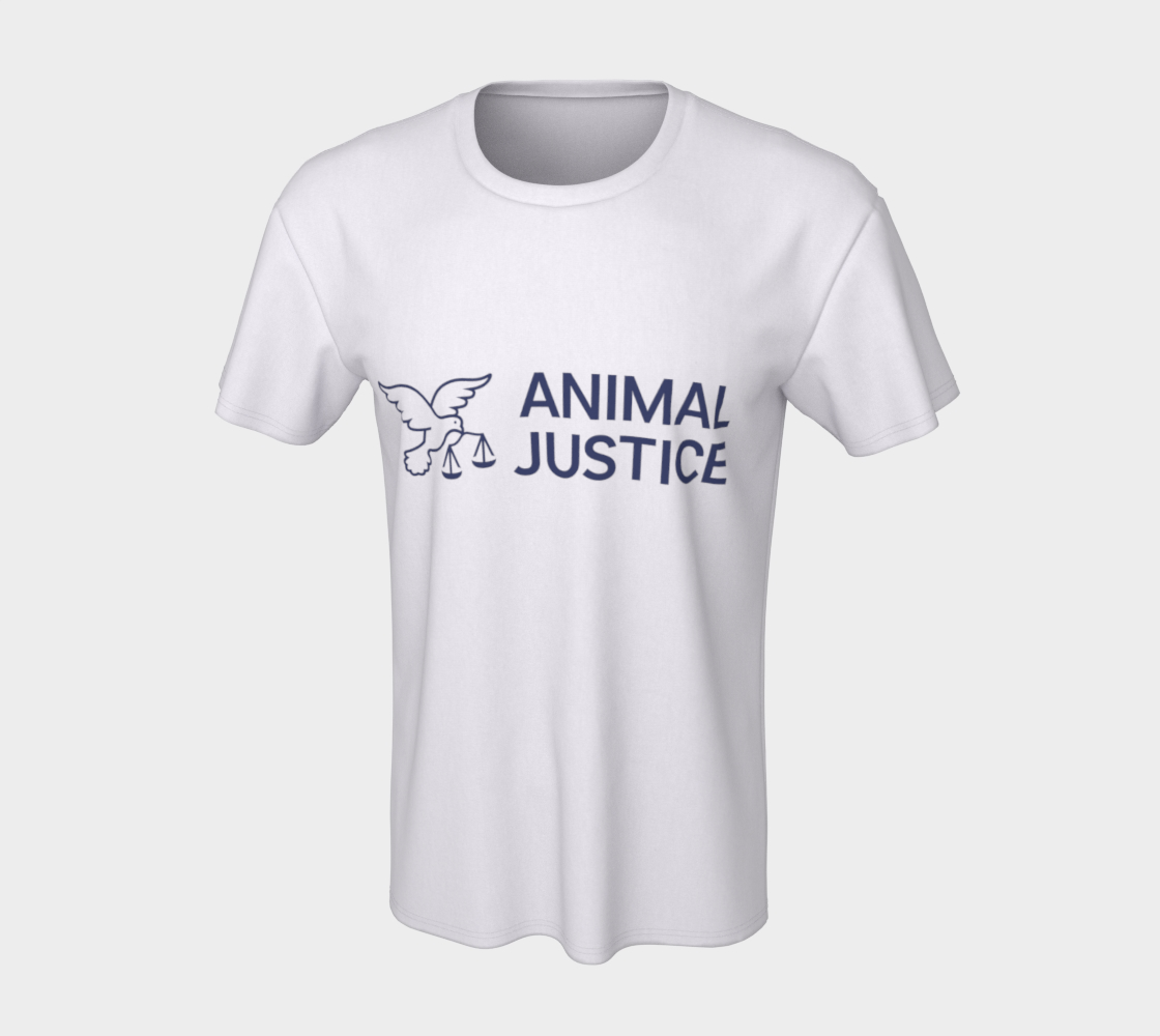 Animal Justice Unisex Logo Tee - White