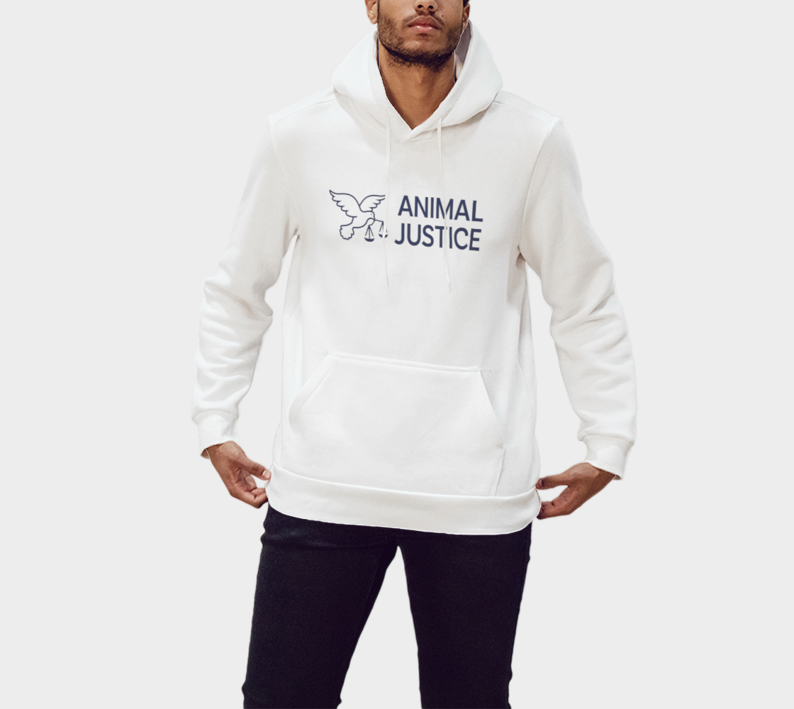 Animal Justice Logo Hoodie - White