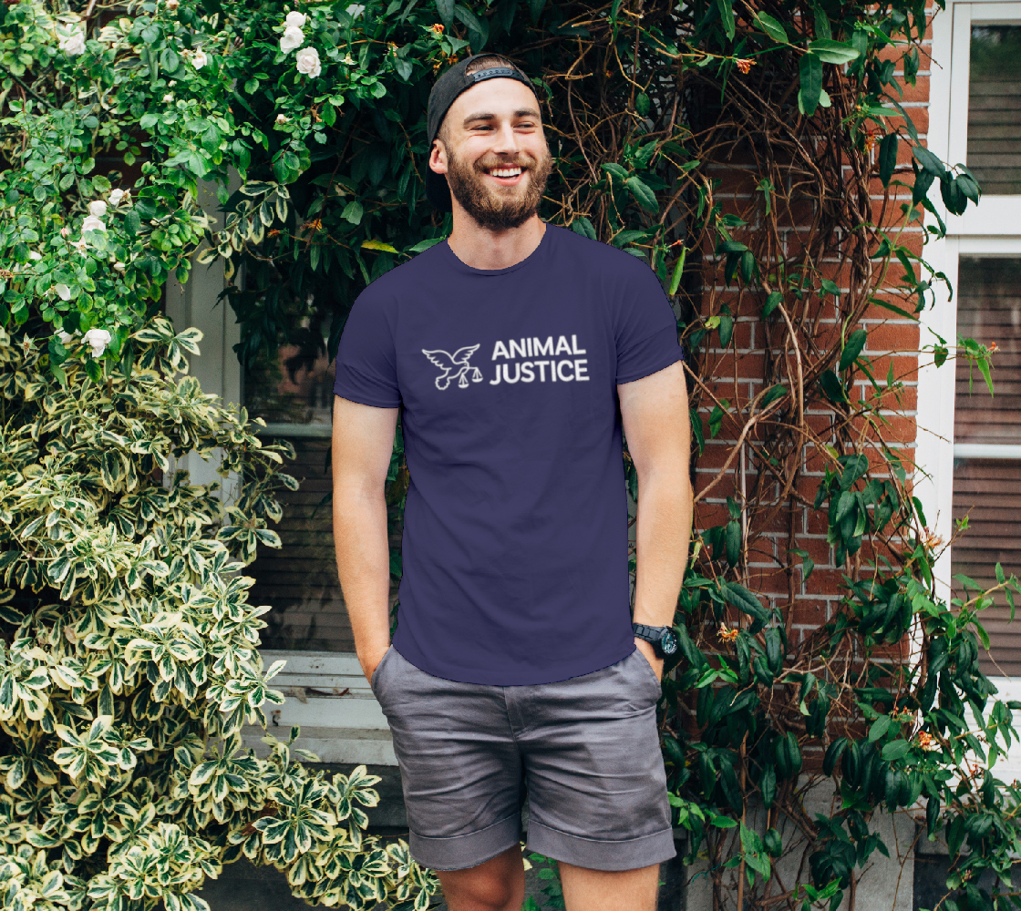 Animal Justice Unisex Logo Tee - Navy