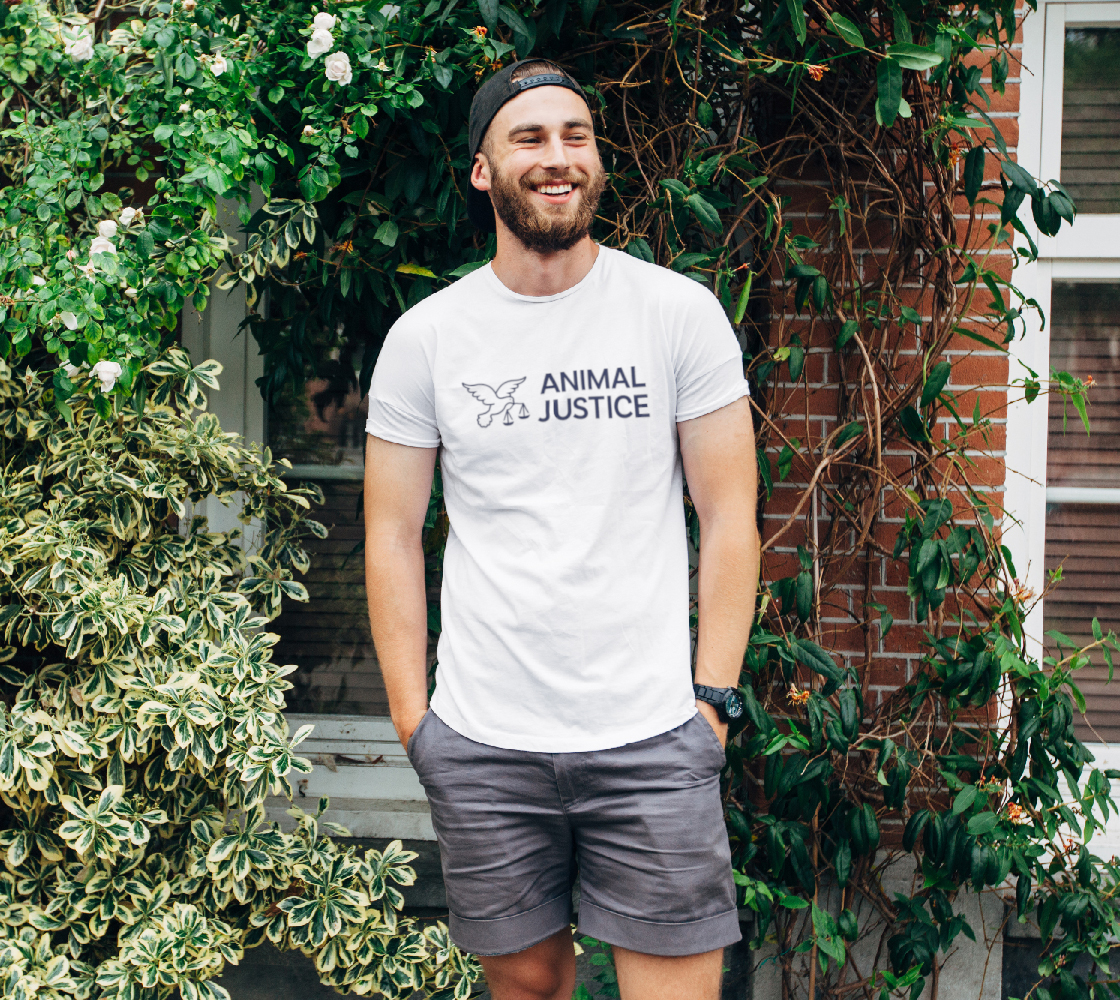 Animal Justice Unisex Logo Tee - White