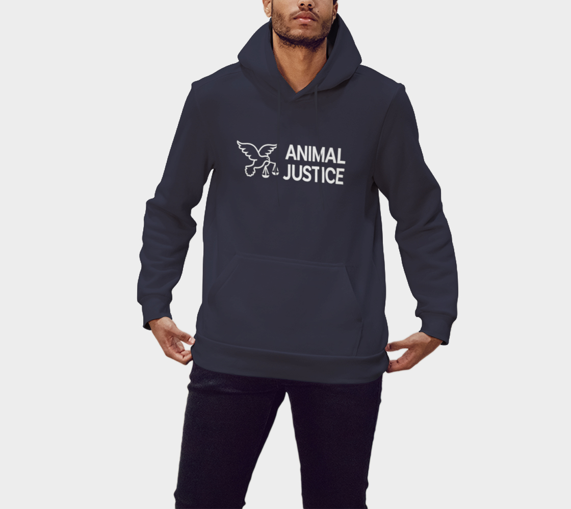 Animal Justice Logo Hoodie Navy