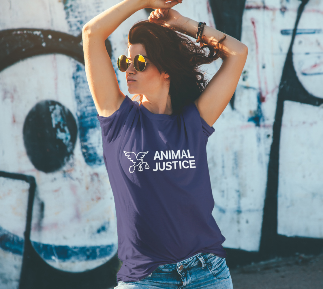 Animal Justice Unisex Logo Tee - Navy