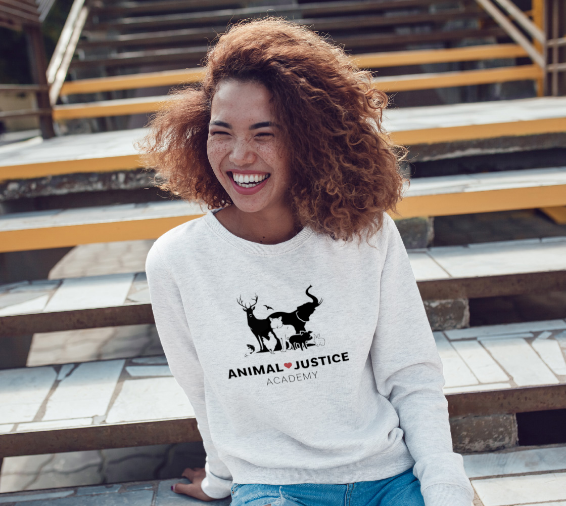 Animal Justice Academy Crewneck - White