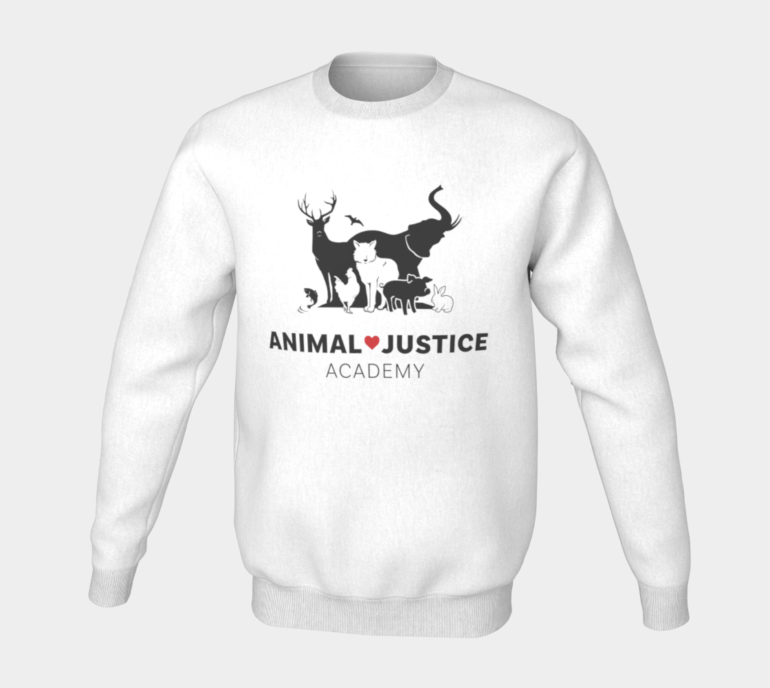 Animal Justice Academy Crewneck - White